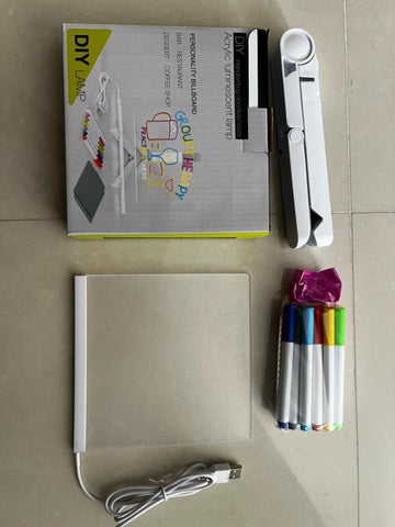 3D LED Light Glass Acrylic Writing Drawing pad