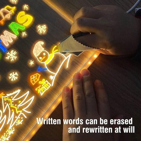 3D LED Light Glass Acrylic Writing Drawing pad