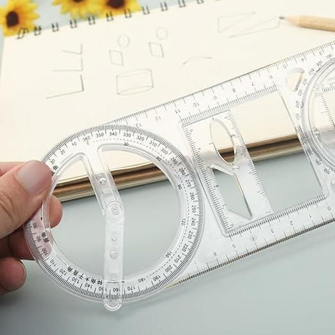 Multifunctional Geometry Ruler – Ideal for Math & Craftwork