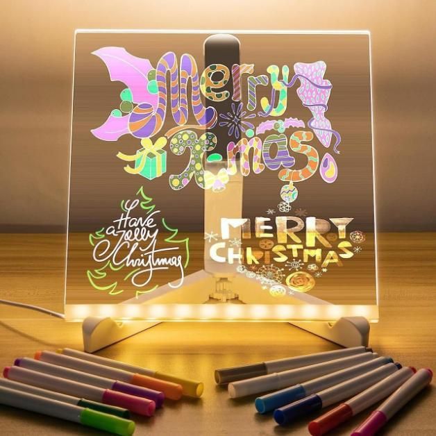 3D LED Light Glass Acrylic Writing Drawing pad