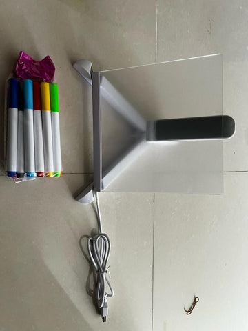 3D LED Light Glass Acrylic Writing Drawing pad